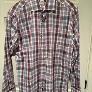 Peter Millar Red and Blue Plaid Shirt